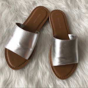NEW LOOK silver slides sandal